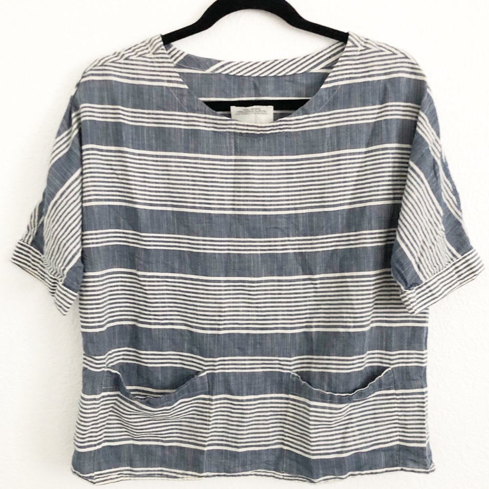 Zara chambray striped top